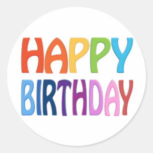 Sticker Rond Joyeux Anniversaire - Joyeux Salutation colorée