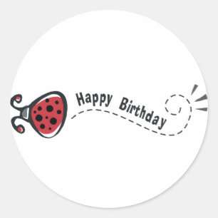 Sticker Rond Joyeux anniversaire Ladybug