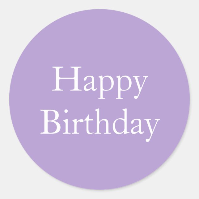 Sticker Rond Joyeux Anniversaire Lavande violet couleur personn (Devant)