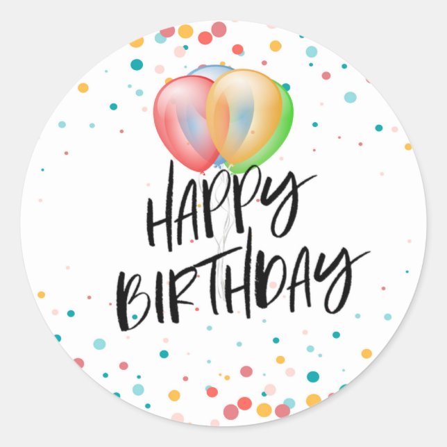 Sticker Rond Joyeux anniversaire, le temps de célébrer (Devant)