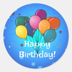 Sticker Rond Joyeux anniversaire...l'heure de la fête !
