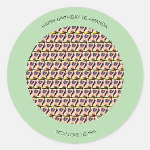 Sticker Rond Joyeux anniversaire, mignon Motif léopard kényan