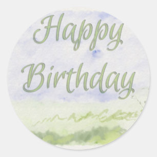 Sticker Rond Joyeux Anniversaire (Peint)
