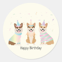 Joyeux Anniversaire Pembroke Welsh Corgi Chiens