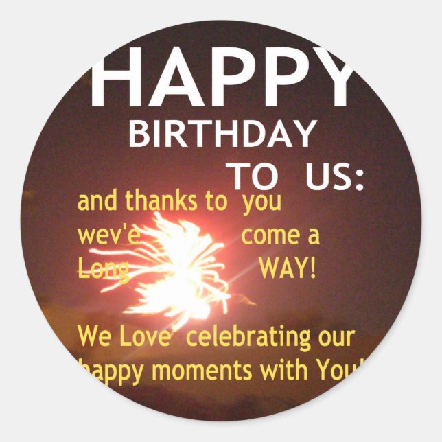 Sticker Rond Joyeux anniversaire pour vous (Devant)