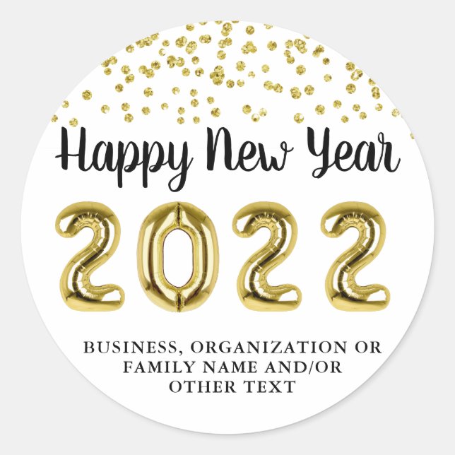 Sticker Rond Joyeux Ballons d'or 2022 Confetti (Devant)