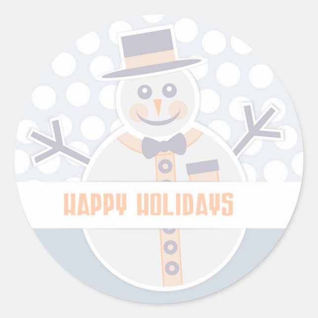 Sticker Rond Joyeux bonhomme de neige (Devant)
