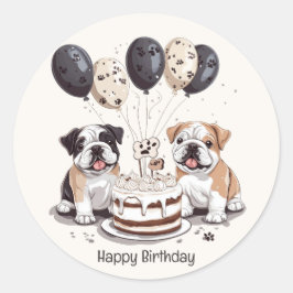 Sticker Rond Joyeux Bulldogs anglais