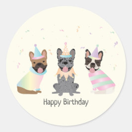 Sticker Rond Joyeux Bulldogs français