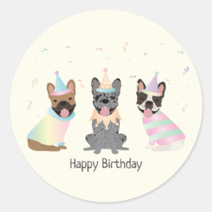 Sticker Rond Joyeux Bulldogs français