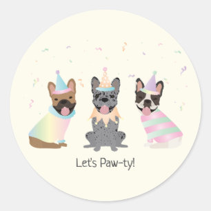 Sticker Rond Joyeux Bulldogs français