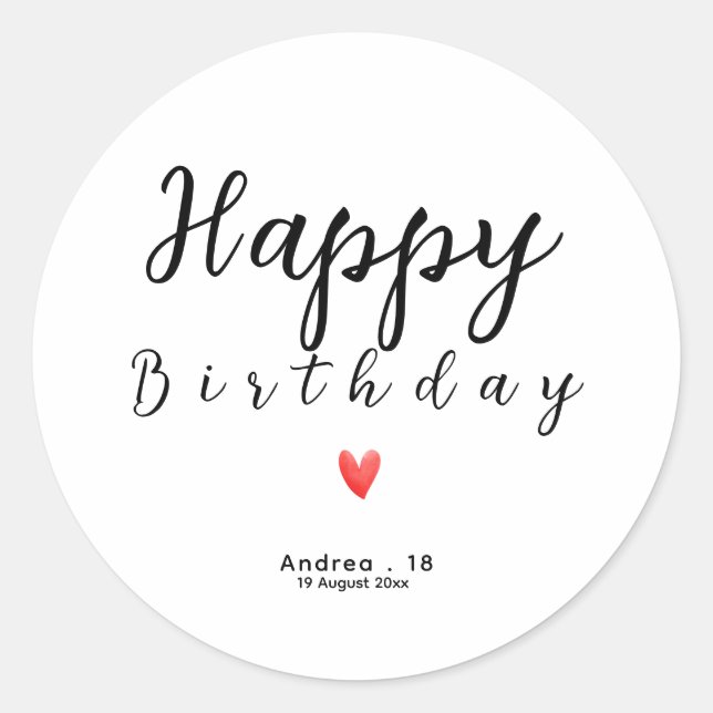 Sticker Rond Joyeux cadeau d'anniversaire de la fête de Noël po (Devant)