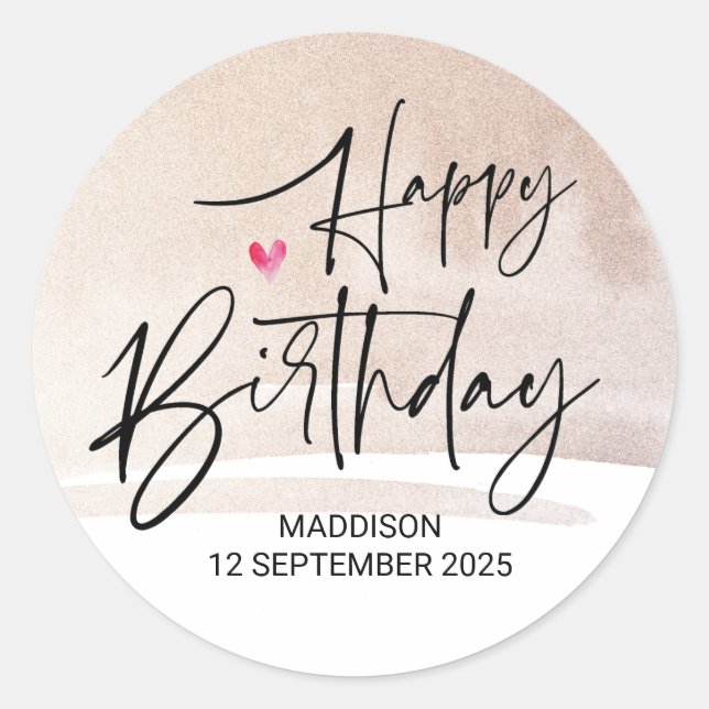 Sticker Rond Joyeux cadeau d'anniversaire de la fête de Noël po (Devant)