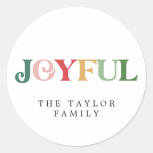 Sticker Rond Joyeux cadeau de Noël coloré
