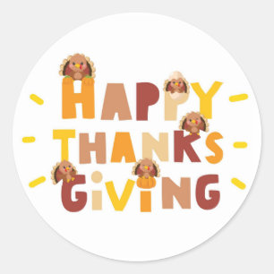 Sticker Rond Joyeux cadeau unique de Thanksgiving