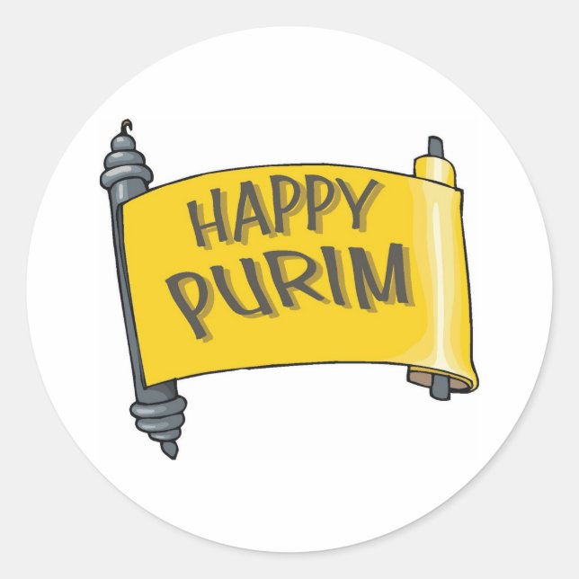 Sticker Rond Joyeux cadeaux Purim et Tee - shirts pour enfants  (Devant)