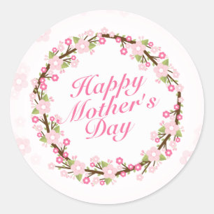 Sticker Rond Joyeux chanteur de fleurs de fleurs de la Fête de
