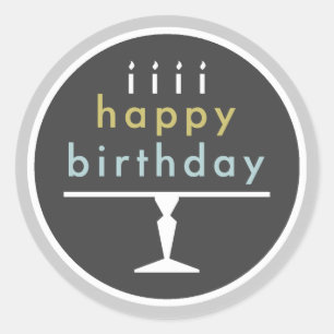 Sticker Rond Joyeux chasseurs de typographie d'anniversaire