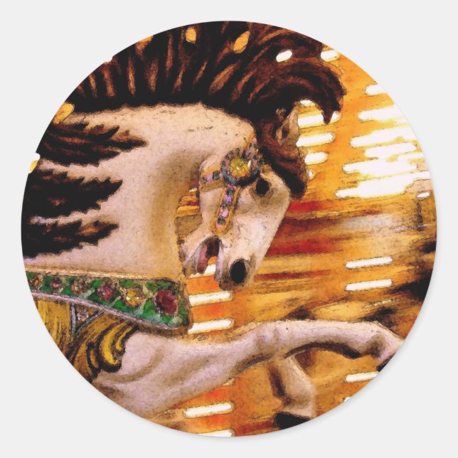 Sticker Rond Joyeux Cheval (Devant)