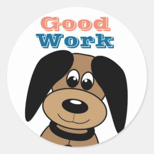 Sticker Rond Joyeux chien
