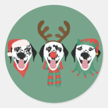 Joyeux Chiens Dalmatiens de Noël
