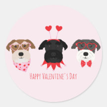 Joyeux Chiens Schnauzer de la Journée des Valentin