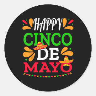 Sticker Rond Joyeux Cinco De Mayo Fiesta Mexicaine 5 De Mayo Me