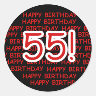 Sticker Rond Joyeux cinquante-cinquième anniversaire