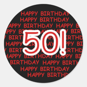 Sticker Rond Joyeux cinquantième anniversaire
