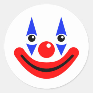 Sticker Rond Joyeux Clown de cirque souriant