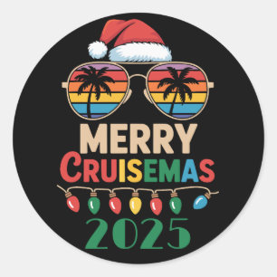 Sticker Rond Joyeux Cruisem Noël 2025 Croisière de Noël personn