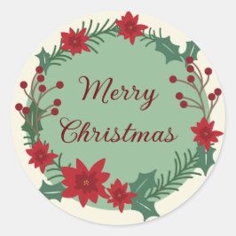 Sticker Rond Joyeux décor de Noël