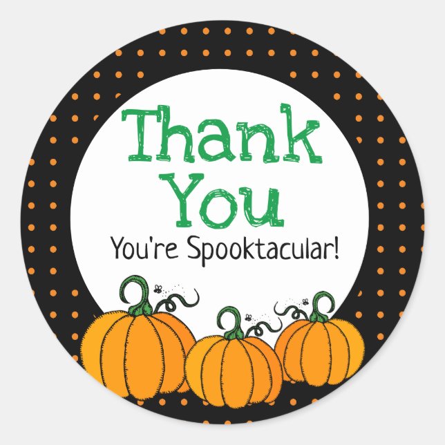 Sticker Rond Joyeux Enfants Halloween Merci (Devant)