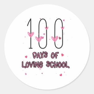 Sticker Rond Joyeux Enseignant De Coeur Valentine Cute 100 Jour