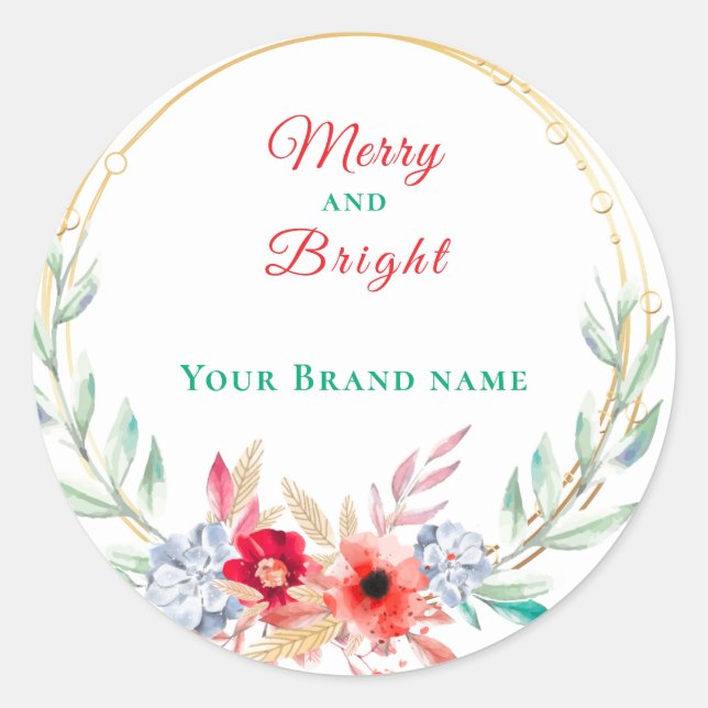 Sticker Rond Joyeux et brillant Noël en vrac | Business (Devant)