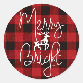Sticker Rond Joyeux et lumineux | Rustic Plaid