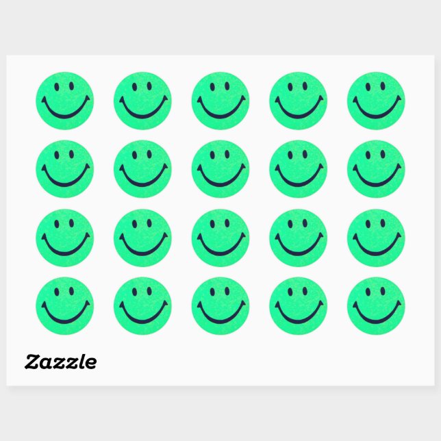 Sticker Rond Joyeux face (Feuille)