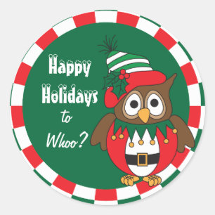 Sticker Rond Joyeux Fêtes à Qui ? Oiseau de hibl