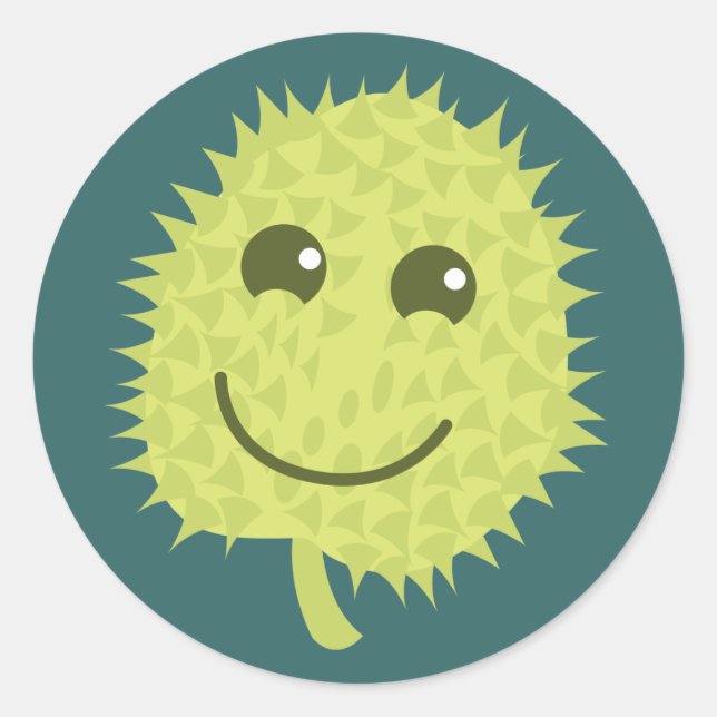 Sticker Rond Joyeux fruit durian (Devant)