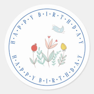 Sticker rond Joyeux Garden Bird Classic