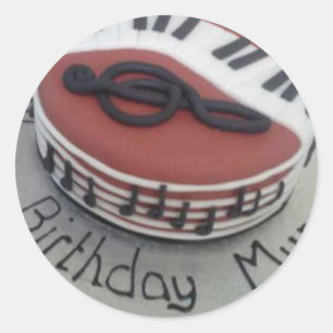 Sticker Rond Joyeux gâteau de maman d'anniversaire