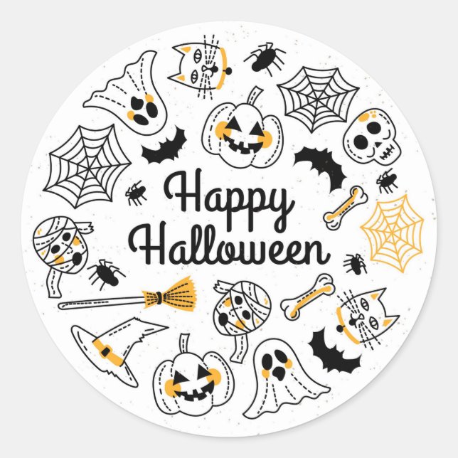 Sticker Rond Joyeux Halloween (Devant)