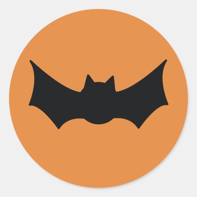 Sticker Rond Joyeux Halloween. Bat. Trick ou régalez. orange no (Devant)
