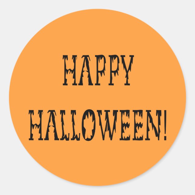 Sticker Rond Joyeux Halloween Deadworld Texte (Devant)