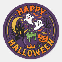 Joyeux Halloween Fantômes, Chaudron & Maison Hanté