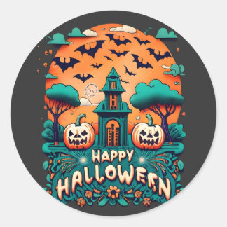 Sticker Rond Joyeux Halloween | Halloween Éffrayant