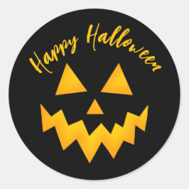 Sticker Rond Joyeux Halloween Trick ou traiter Citrouille brill