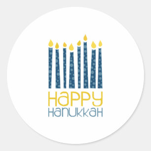 Sticker Rond Joyeux Hanoukka
