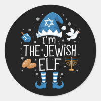 Joyeux Hanukkah Famille juive de lutins de groupe