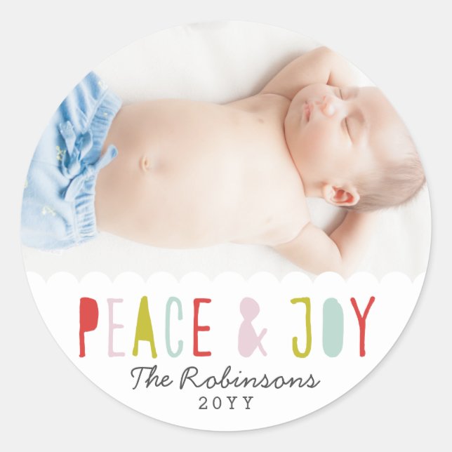 Sticker Rond Joyeux hiver (Devant)